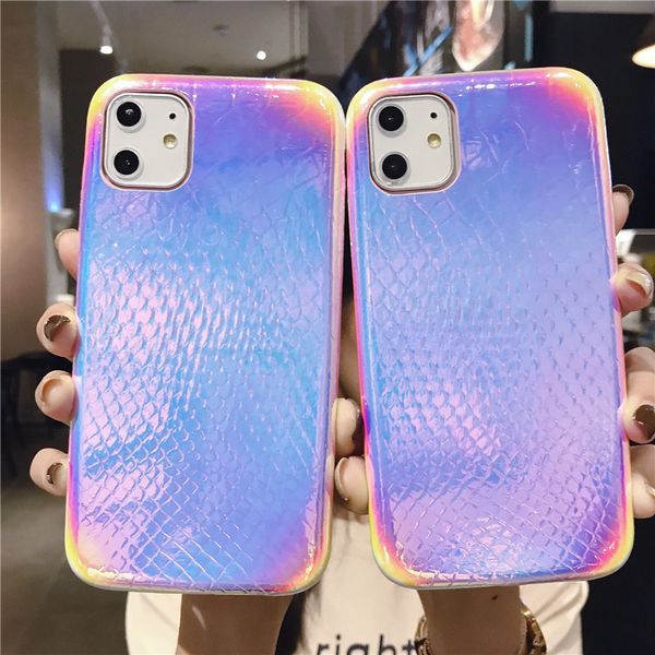 

suitable for iphone 11pro max phantasma color laser leather grain phone case