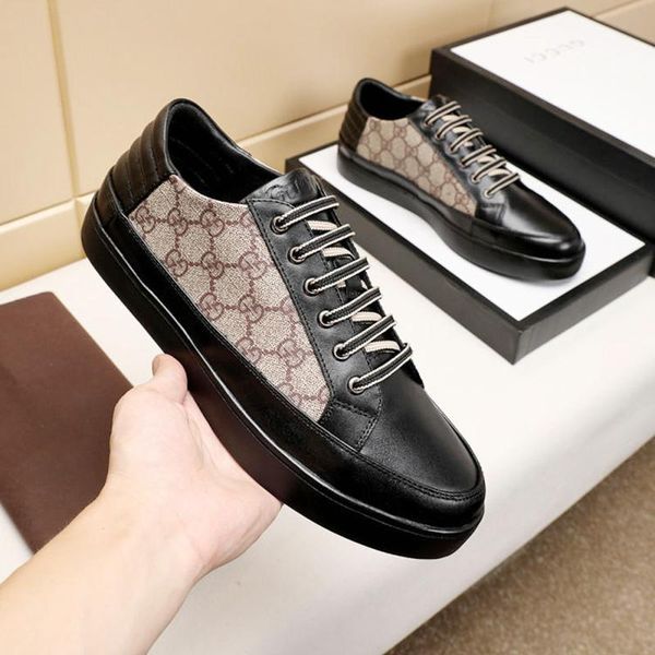 

корабль падения мужская обувь удобная обувь высокого качества мода классический кожа вскользь low top vintage мужская обувь herren luxus mar, Black