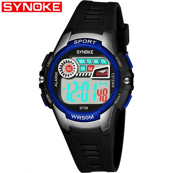 

all the time student electronic multi-kinetic energy luminous alarm alarm luminous watch waterproof boy girl gift electronic watch, Blue