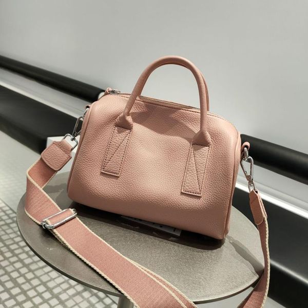 

genuine leather female bag 2020 new simple pillow bag head layer cowhide soft large lady handbag shoulder messenger