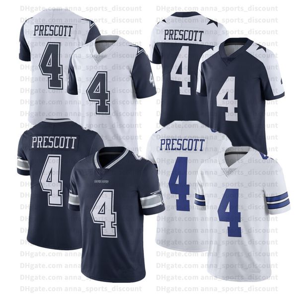 

2020 american football team uniforms cowboys 4 prescott customized series breathable and quick-drying casual sports t-shirt, Black;gray