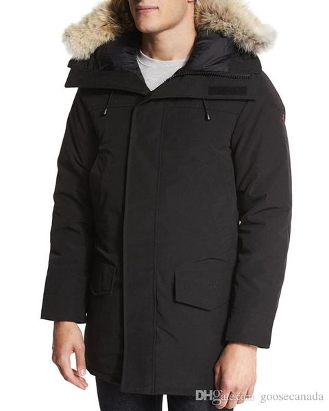 

ca windproof waterproof manteau parka homme winter jassen outerwear big fur hooded fourrure manteau goose down jacket coat hiver doudoune, Black