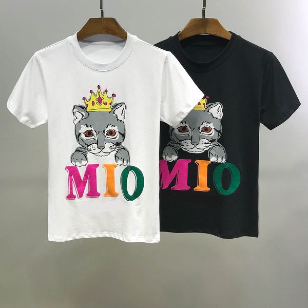 

the new 2020 men's and women's summer wear t-shirt designer cat black and white designer sport t-shirt selling short sleeves, Gray