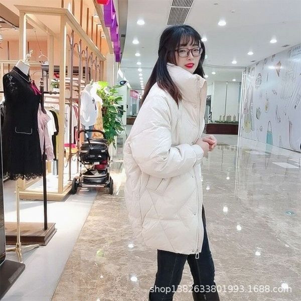 

2019 новый свет женской зимней одежды корейский стиль моды стенд воротник потерять вниз пальто пуховик короткий пиджак утолщенной пальто, Black