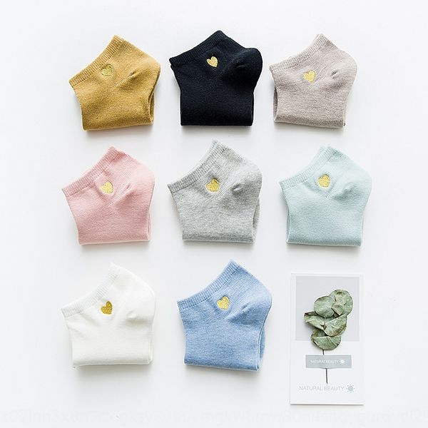 

love embroidery boat candy korean boat sweat-absorbing women's summer cotton light-mouth women's socks candy-colored socks, Pink;yellow
