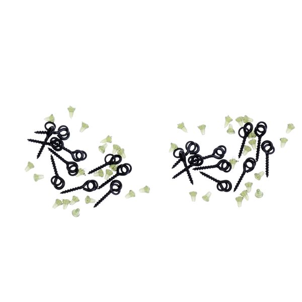 

40x green hook s beads carp fishing tackle chod rigs & 20pcs bait screws