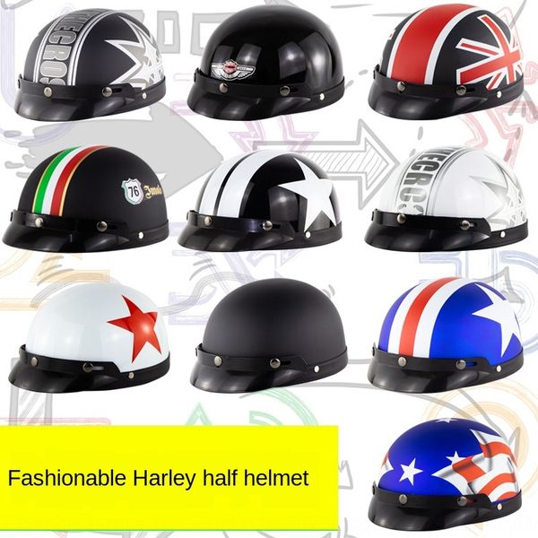 

электрический мотоцикл безопасности автомобиля harley окрашена половина шлет летние шлют мотоцикл мужчин и женщины hl102
