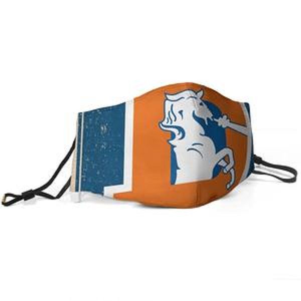 

women men face mask dust mask muffle-denver-broncos retro logo poster-printed with adjustable ear hook mas, Silver