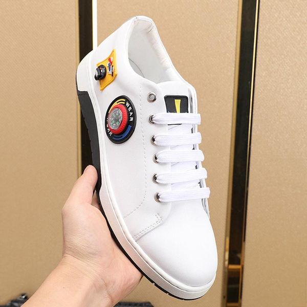 

mens shoes scarpe da uomo di lusso comfortable fashion luxury designer leather shoes low lace -up plus size casual shoes, Black