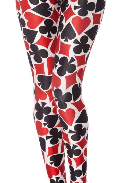 

new starry sky printed poker flower milk fibre leggings tight pants digital digital lgs3123, Black;white