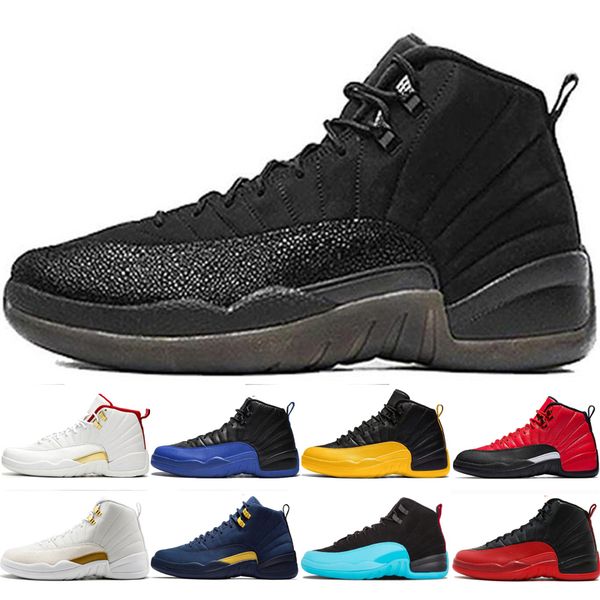 

new arrive 12s basketball shoes 12 chaussures black taxi college navy winterized dark grey playoffs michigan university blue flu game shoes