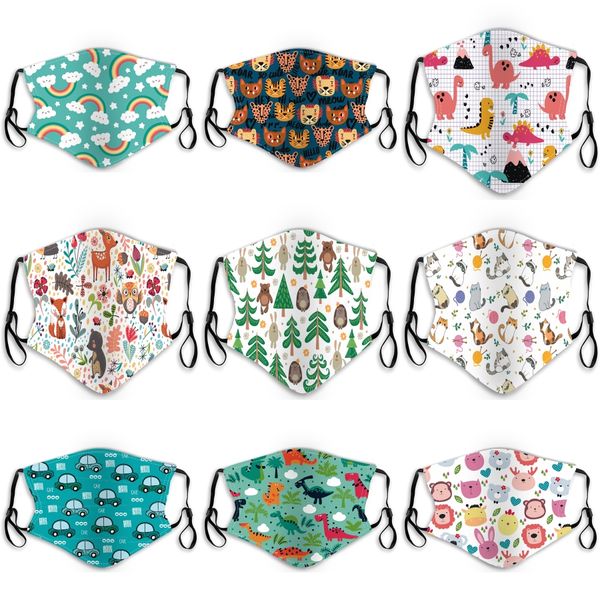 

layers cartoon panda pattern face masks filter 5 breather valve washable reusable children dustproof smoke mask protection pm2.5#408