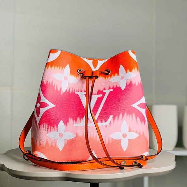 

new arrival womens leather bucket bags handbag drawstring shoulder bag luxury designer ladies fashion crossbody bags sale