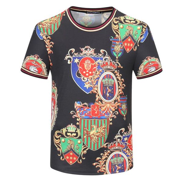 

luxurious casual mens designers t shirt european american popular small red heart printing t-shirt men women couples t-shirt, Black;brown