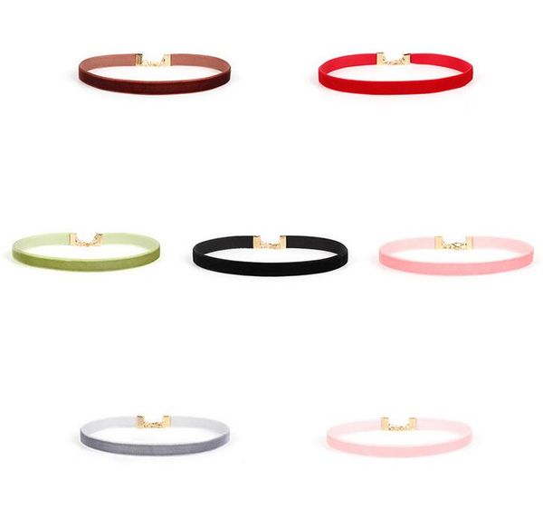 

1 set=7 piece lady velvet chokers colorful lace necklace combination packages length about 30cm every day can be different style, Golden;silver
