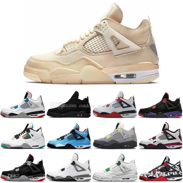 

sail 4 4s black cat white cement what the cool grey mens basketball shoes cactus jack se 95 neon men women sports sneakers