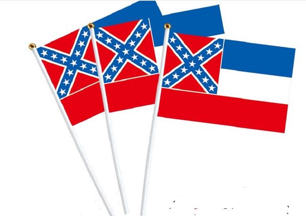 

2020 горячей продажи американский государственный флаг миссисипи флаг размахивая праздничное партии supplies 14 * 21см