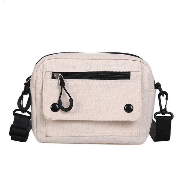 

women square shoulder bag soild color chest bags pure color casual tote girls outdoor canvas zipper shoulder bag 918