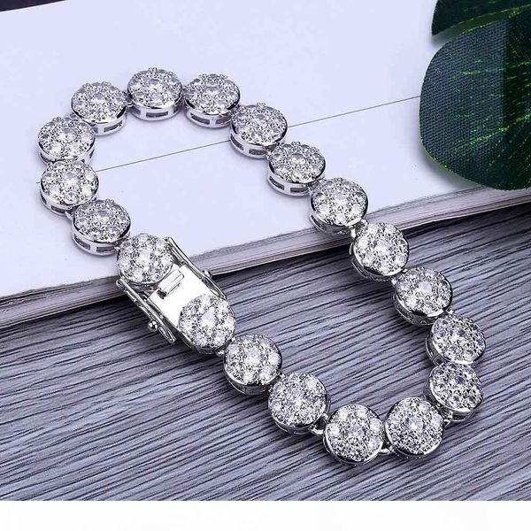 

hip-hop bracelet micro zirconium shi meihua valve round gold bracelet, Golden;silver