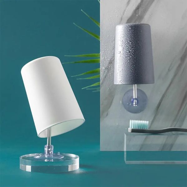 Lampada da bagno Forma Design drenante Tazza per il lavaggio Tazza per i denti Porta spazzolino con ventosa