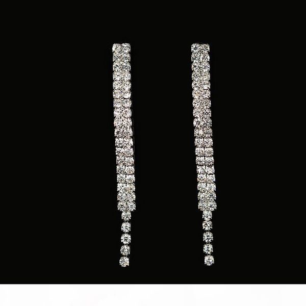 

l minlover crystal teardrop wedding jewelry sets rhinetone choker necklace and earrings bridal jewelry sets for women, Silver