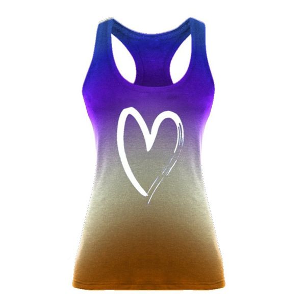 

sport tank o-neck gradient rainbow sleeveless tie dye printed shirt tunic fitness vest casual pocket vest for jogging, Black;blue