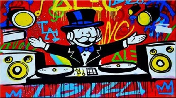 

alec monopoly abstract graffiti art dj home decor handpainted &hd print oil painting on canvas wall art canvas pictures 1170