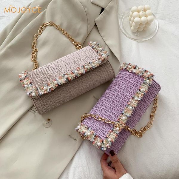 

popular simple female daily bag fashion pleated women handbag tote elegant dinner clutch underarm shoulder bags