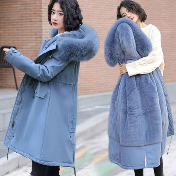 

2020 new outwear hooded solid female jacket coat long women winter jacket fashion winter coat women thick cotton filling parka, Black