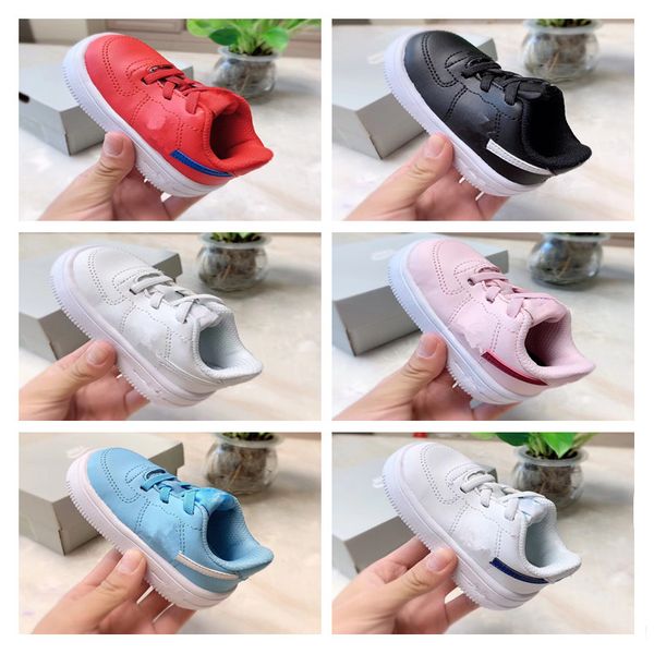 

2020 n.354 for boy girl cut low skateboarding af1 low type kids sports shoes baby air skate sneaker size eur22-35 02, Black
