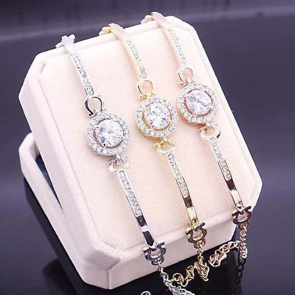 

2020 ladies round zircon bracelet designer simple personality ladies bracelet colorful freshwater pearl bracelet holiday gift, Golden;silver