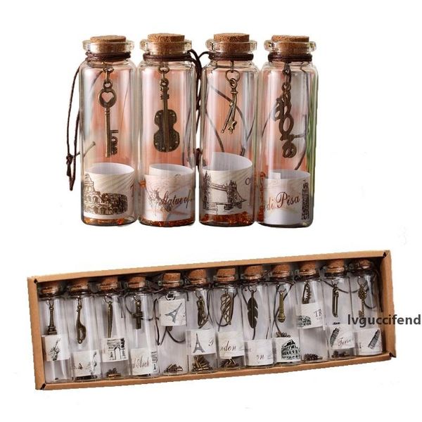 

clear glass bottle with corks vintage vial glass jars pendant craft projects diy for keepsakes 20mm diameter(12 pieces/box