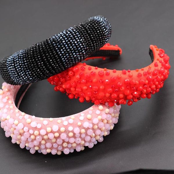 

baroque color full crystal rice beads headband star with the same meter beads crystal exaggerated sponge dance headband 711, Golden;silver