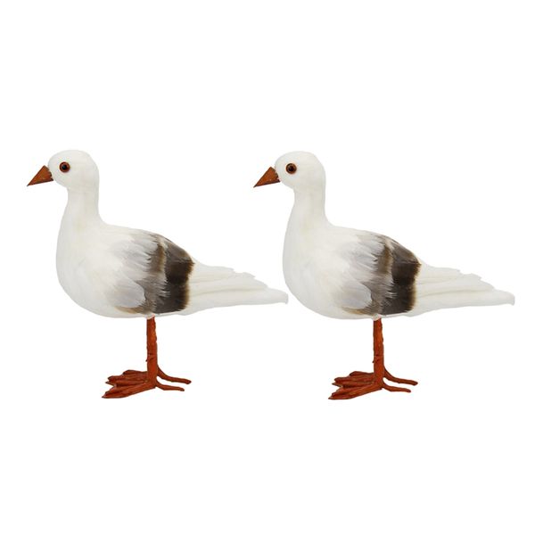 

2pcs simulated seagull artificial bird vivid garden home garden decor