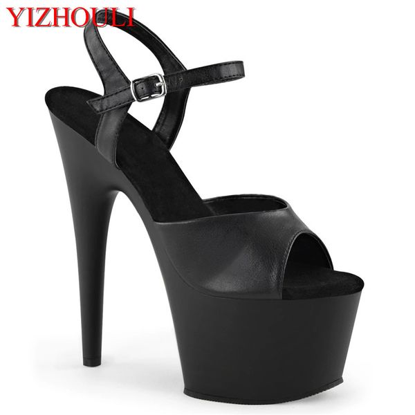 

17cm stiletto heels for women, roman-style party sandals, summer pole dancing sandals, Black