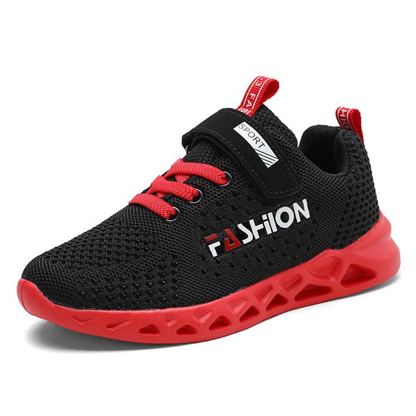 

spring kids shoes for girl casual sports flats zapatos children non-slip boys sneakers kids breathable mesh running shoes, Black