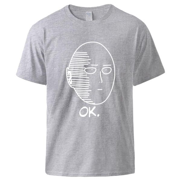 

one punch tshirt ok saitama print summer cotton tshirt 2020 new arrival sportswear short sleeve pullover tee male workout, White;black