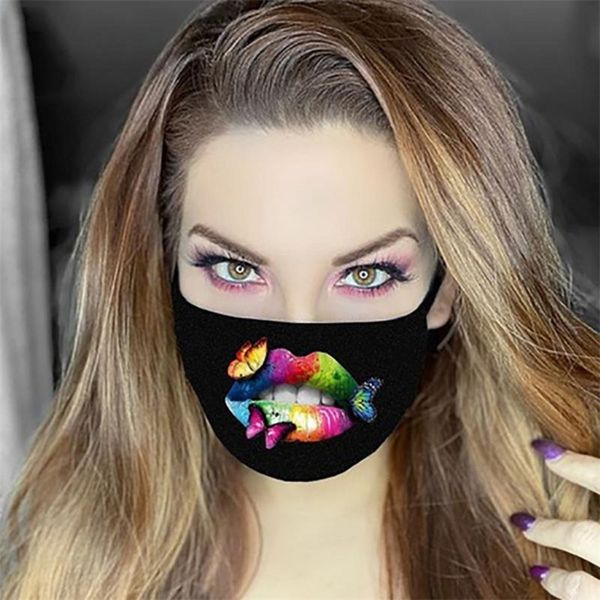 

2020 new lips designer face mask 3d printing adjustable protective mask dust and haze desinger face masks 8styles