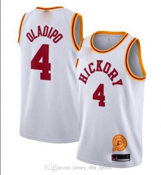 

2020 vancouver mens indiana pacers джерси vintage 4 оладипо аутентичные нашит белый баскетбольное, Black;red