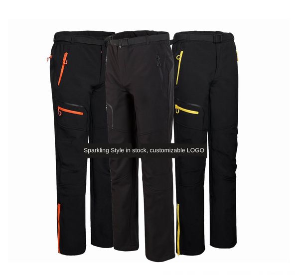 

new light charge charge pantsversion men's outdoor camping mountaineering sports rush pants composite velvet soft shell pants, Gray;blue