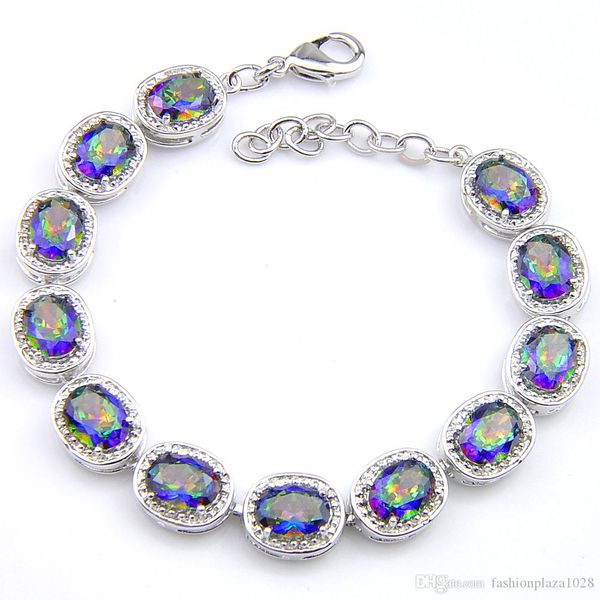 

luckyshine xmas gift created oval rainbow natural mystic z tennis bracelets jewelry chic design lovers bracelets