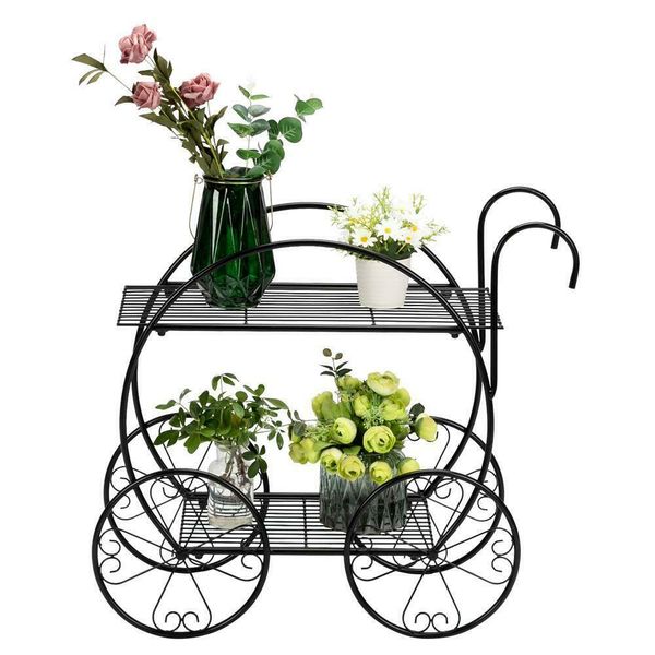 

metal plant stand wrought iron flower pot shelves outdoor indoor garden