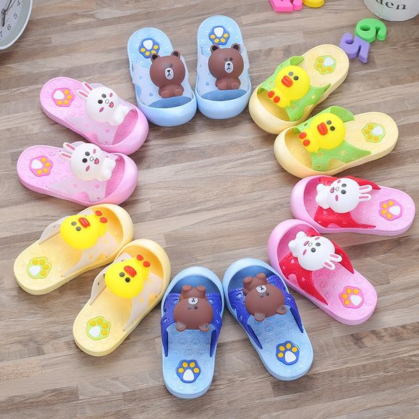 

giyx6 new cute cartoon children' baby baotou toe protection for boys children children slippers sandals children' slippers and g, Black;grey