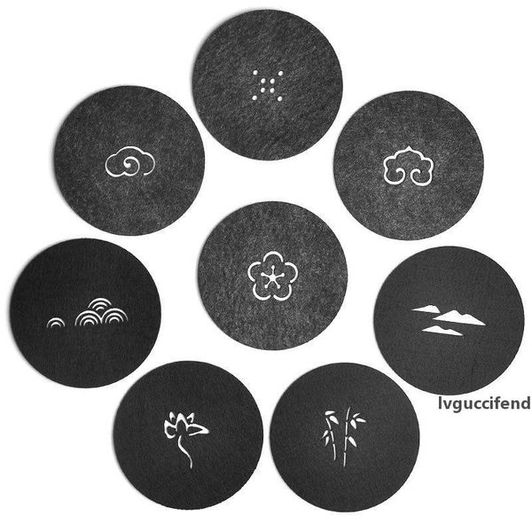 

felt coaster for drinks modern minimalist round coaster with hollow out patterns table mat protect furniture tables from water mark scratch