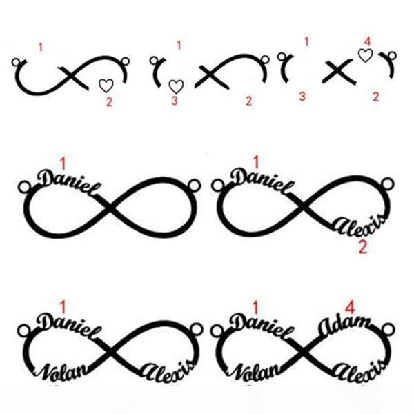 

j silver personalized custom name infinity necklace men women kids child friendship christmas family jewelry friend gift