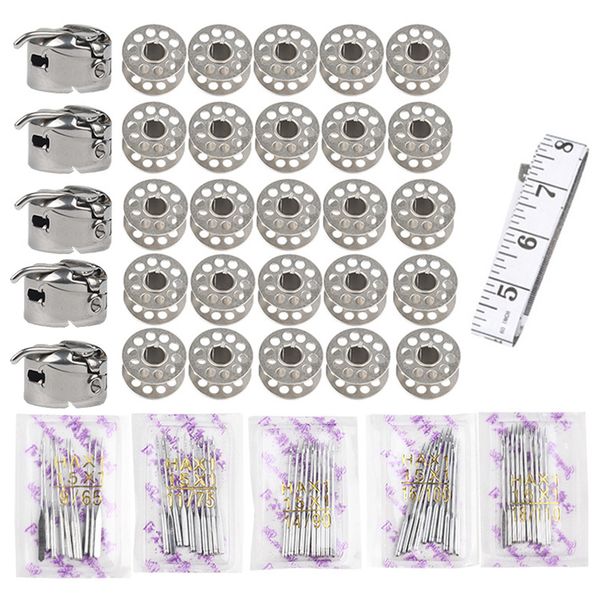 

81 in 1 universal sewing machine needles tape measure complete sewing, Black