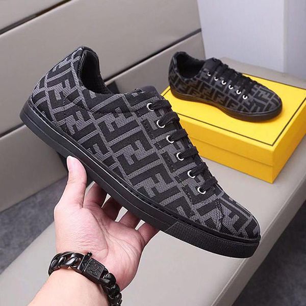

gray tech fabric low -sneakers mens shoes herren sportschuhe drop ship sports vintage designer shoes plus size lace -up luxury men shoes, Black