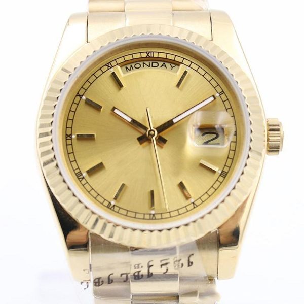 

2020 new mens watches fashion watches automatic watches mans mechinal watch 36mm size sapphire glass 18k gold mens watch, Slivery;brown