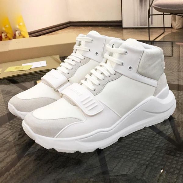 

new arrival men boots outdoor walking comfortable shoes vintage check cotton sneakers manner schuhe lightweight high casual men shoes, Black