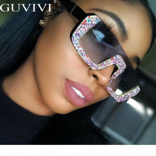 

diamond semi-rimless square sunglasses women rhinestone retro gradient sun glasses vintage oversized feminino eyeglasses uv400, White;black